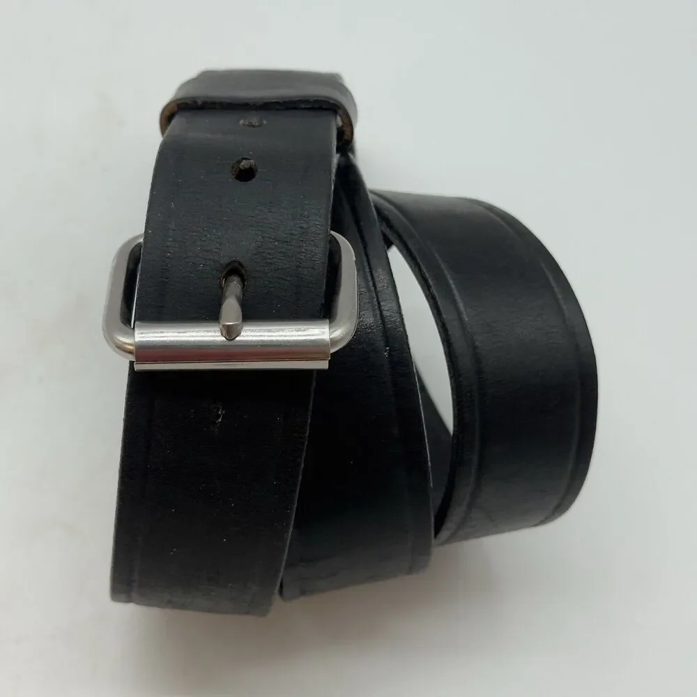 Brenneman's Leather Goods USA 570 Belt Men's size 40 Black Silver Roller Buckle